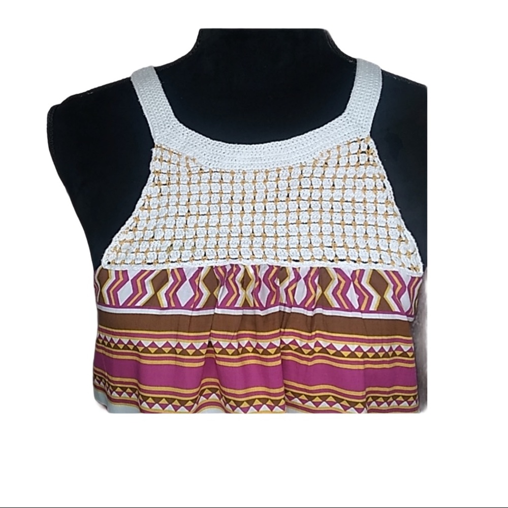 BCBGMaxmaria XS tribal crochet bodice dress - Picture 2 of 8